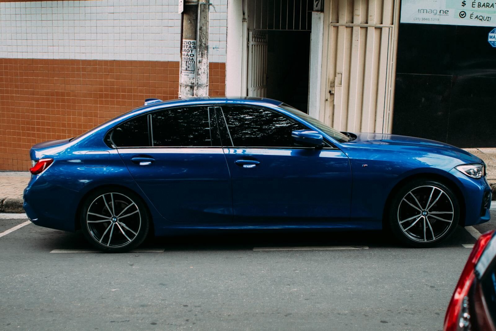 Car with tinted window.