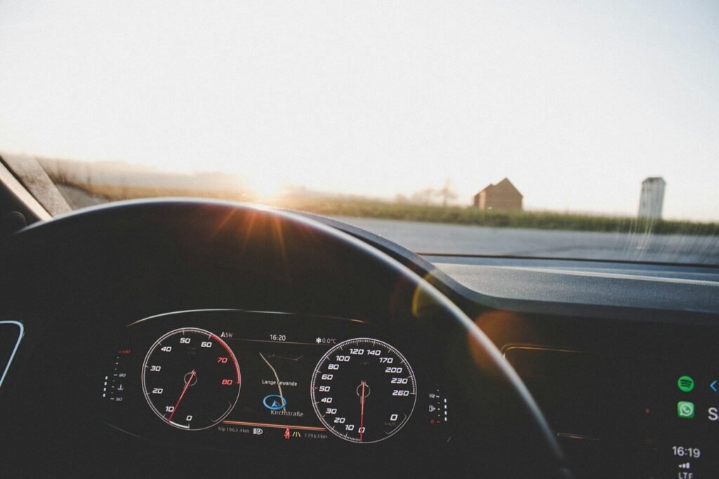 Scorching hot car dashboard and steering wheel in Phoenix summer heat