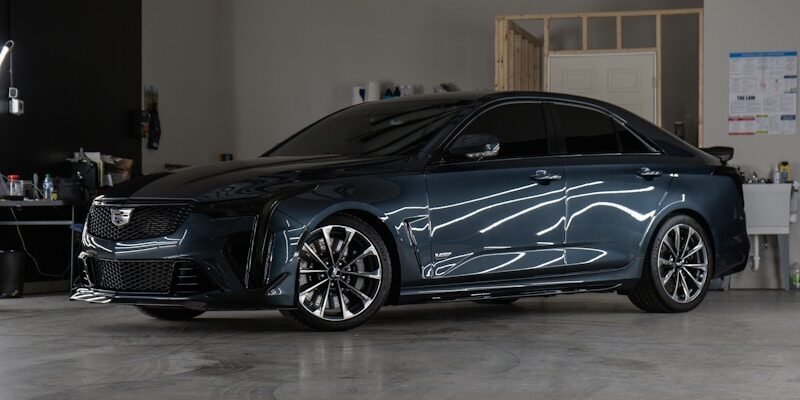 A ceramic coating applied car